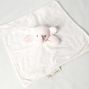 Blankets & Beyond Pink Elephant Lovey Stars Seccurity Blanket White Baby Plush